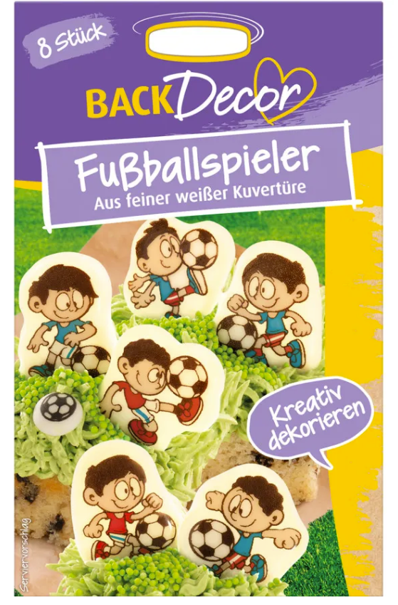 Šokoladinės dekoracijos "Futbolininkai", 8 vnt.