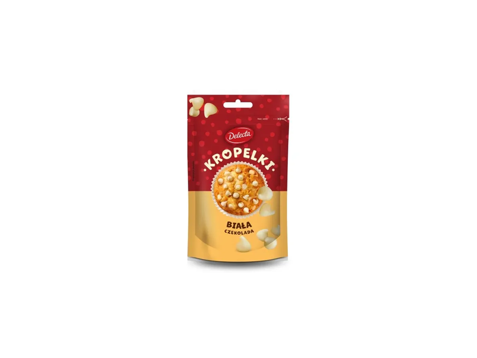 Balto šokolado lašeliai kepimui, 80 gr.